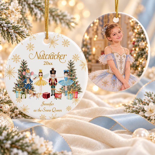 Personalised Nutcracker Ballet Dancer Photo Ceramic Tree Decoration (Creator Uploaded)