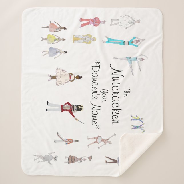 Personalised Nutcracker Ballet Sherpa Blanket (Front)
