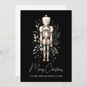 Personalised Nutcracker Christmas Card Dark