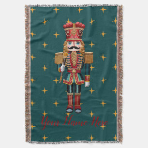 Personalised Nutcracker Christmas Holiday Throw Blanket
