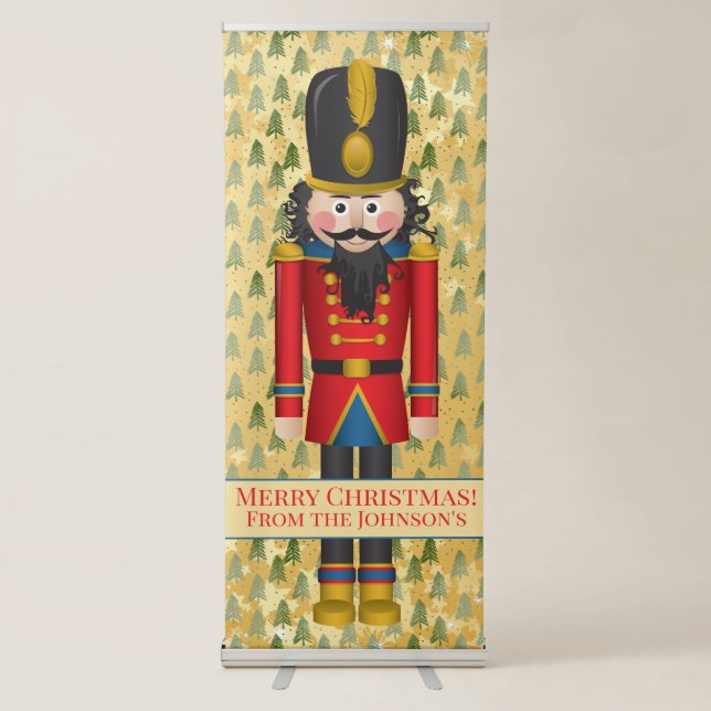 Personalised Nutcracker Christmas Xmas Retractable Banner (Front)