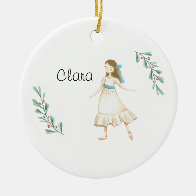 Personalised Nutcracker Clara Keepsake  Ceramic Or Tree Decoration (Front)