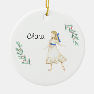 Personalised Nutcracker Clara Keepsake Ceramic Tree Decoration
