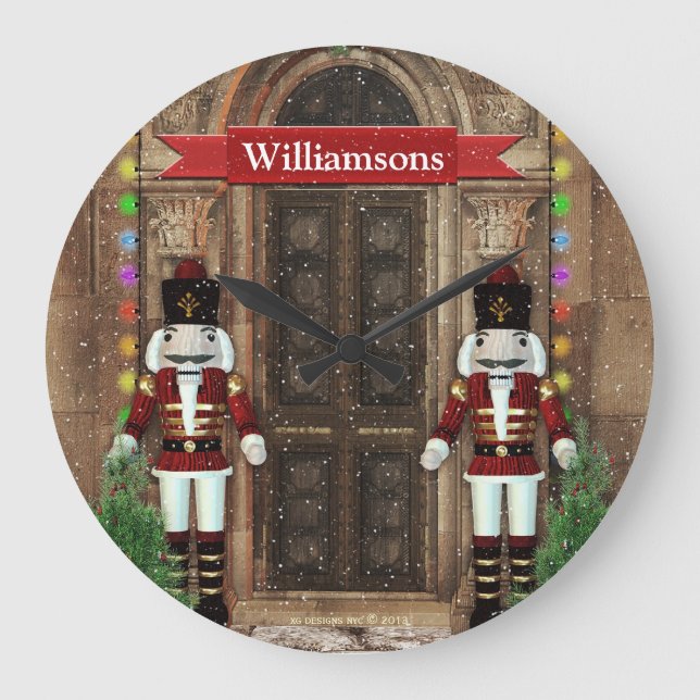 Personalised Nutcracker Holiday Art Wall Clock (Front)