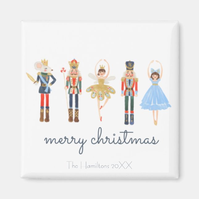 Personalised Nutcracker Merry Christmas  Magnet (Front)