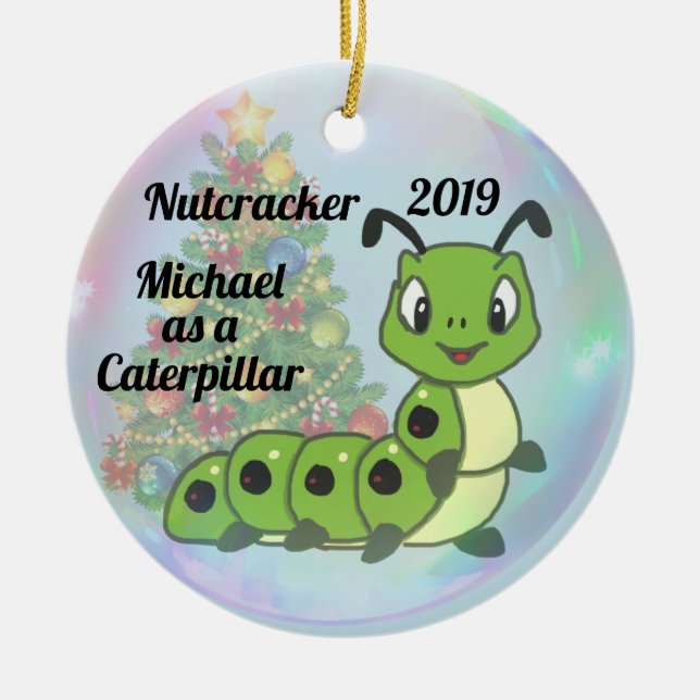 Personalised Nutcracker Ornament - Caterpillar (Front)