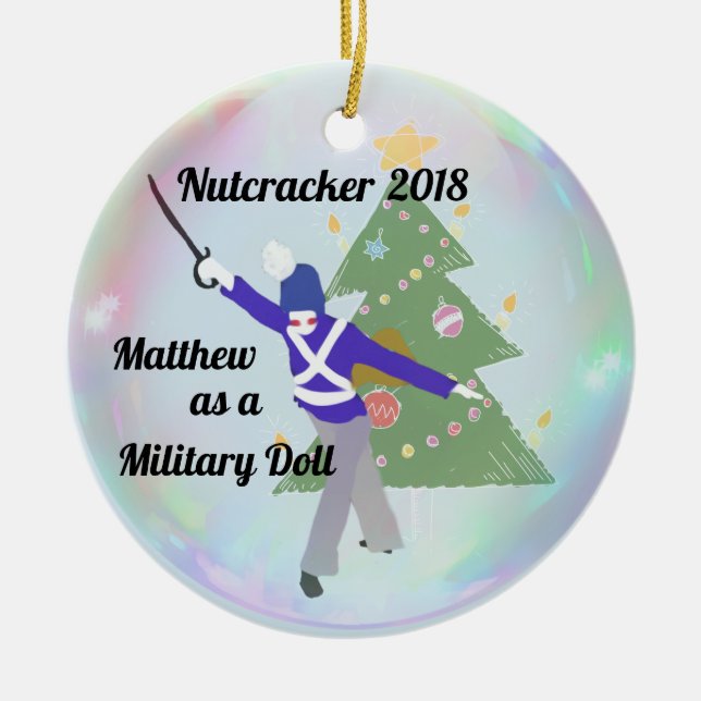 Personalised Nutcracker Ornament - Military Doll (Front)