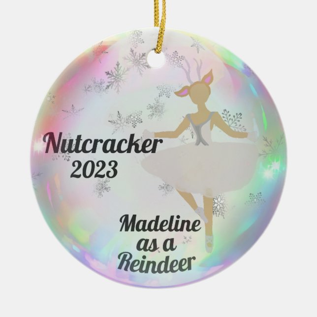 Personalised Nutcracker Ornament - Reindeer (Front)