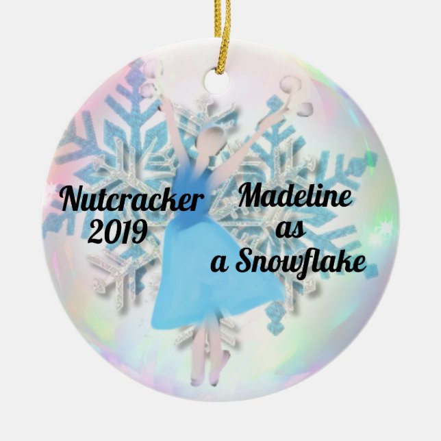Personalised Nutcracker Ornament - Snowflake (Front)