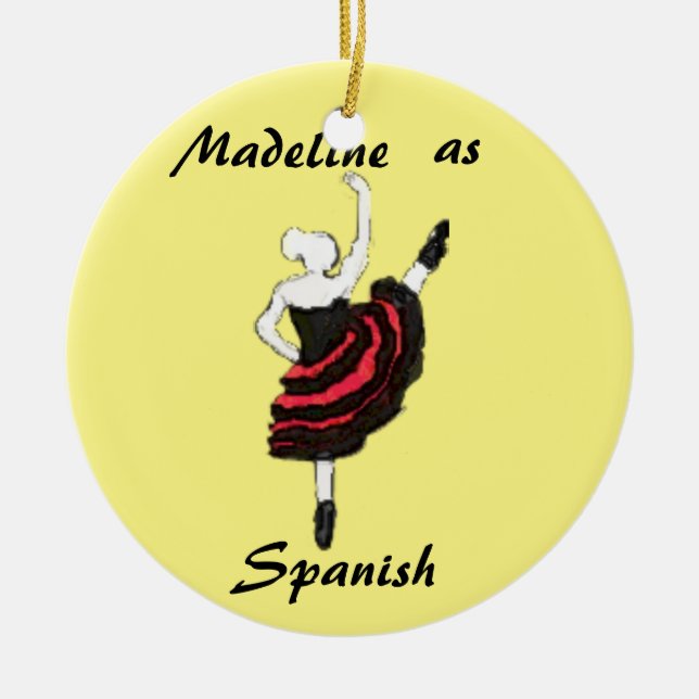 Personalised  Nutcracker Ornament - Spanish Dancer (Front)