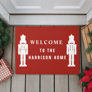 Personalised Nutcracker Red Christmas Doormat