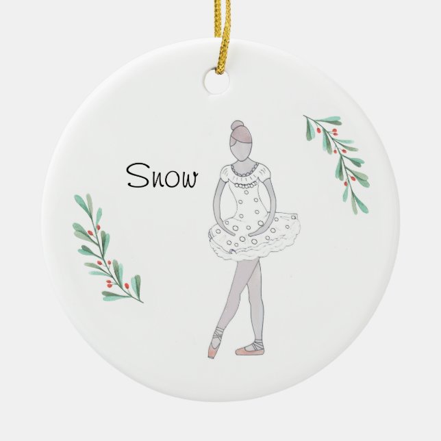 Personalised Nutcracker Snowball Keepsake Ceramic Tree Decoration (Front)