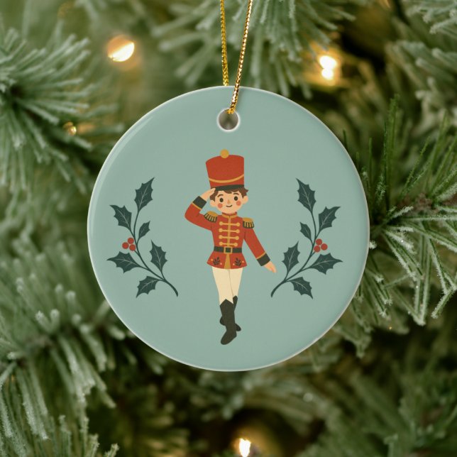 Personalised Nutcracker Soldier Ballet  Ceramic Tree Decoration (Tree)