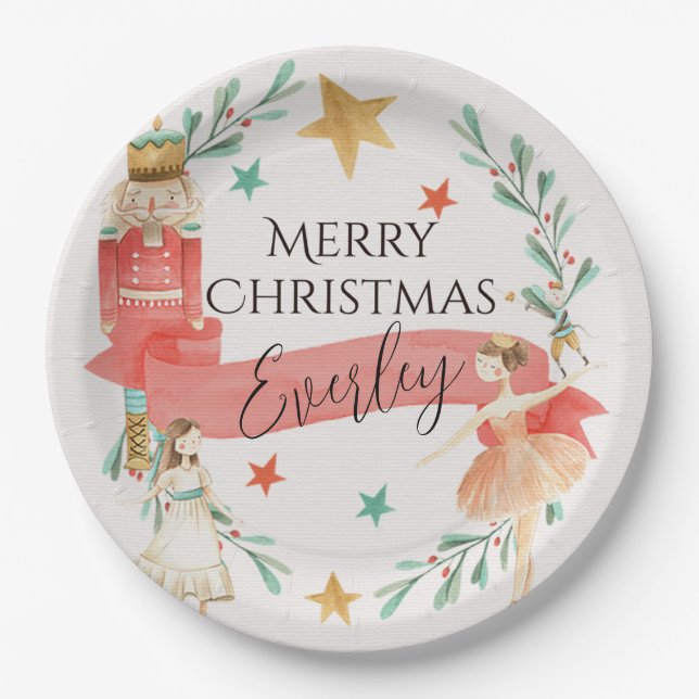 Personalised Nutcracker Theme Paper Plates  (Front)