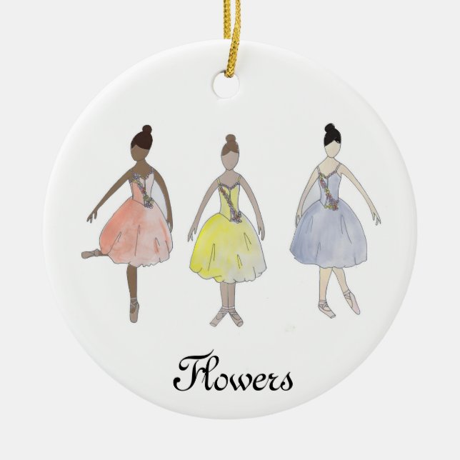 Personalised Nutcracker Waltz of the Flowers Ceramic Tree Decoration (Front)