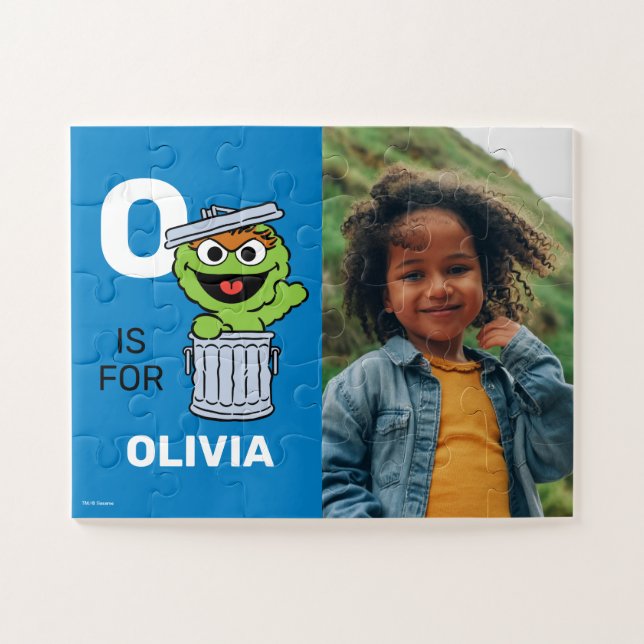 Personalised O is for Oscar the Grouch | Photo Jigsaw Puzzle (Horizontal)
