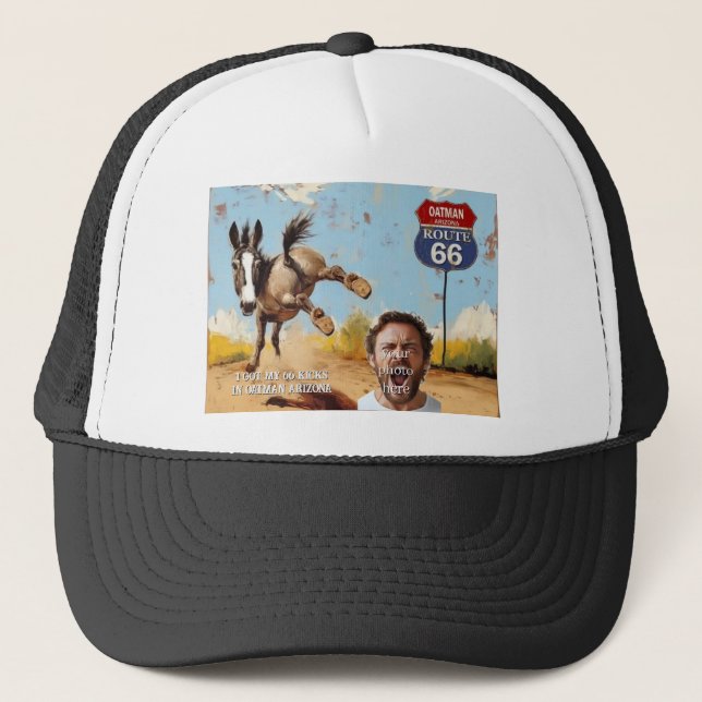 Personalised Oatman Route 66 Photo Trucker Hat (Front)
