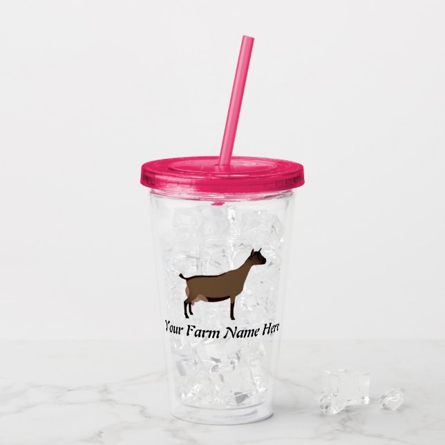 Personalised Oberhasli Dairy Goat Acrylic Tumbler (Back Ice)