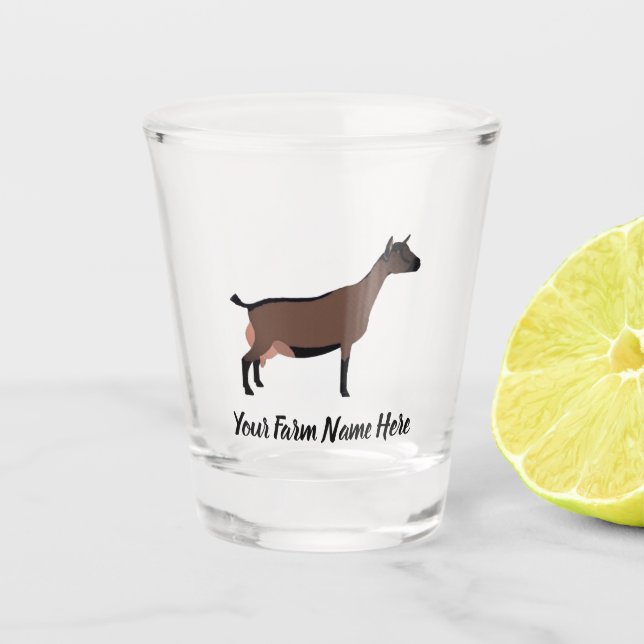 Personalised Oberhasli Dairy Goat Shot Glass (Front)