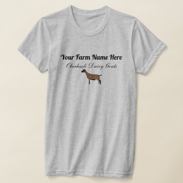 Personalised Oberhasli Dairy Goat T-Shirt (Laydown)