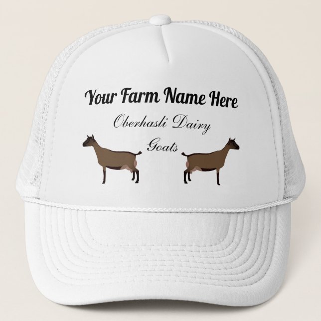 Personalised Oberhasli Dairy Goats Trucker Hat (Front)