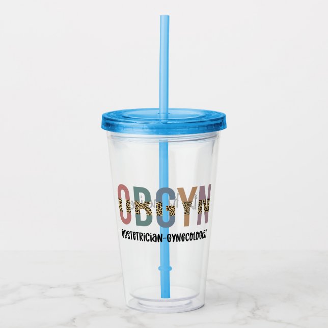 Personalised OBGYN Obstetrician Gynaecologist Acrylic Tumbler (Front)
