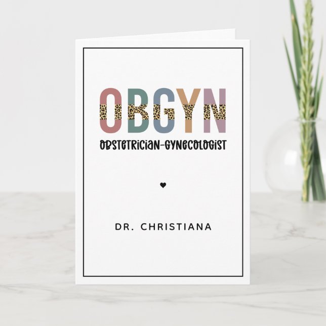 Personalised OBGYN Obstetrician Gynaecologist Card (Front)