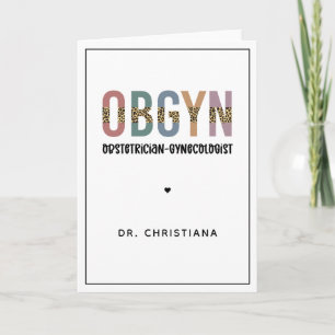 Personalised OBGYN Obstetrician Gynaecologist Card