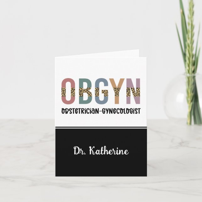 Personalised OBGYN Obstetrician Gynaecologist Card (Front)