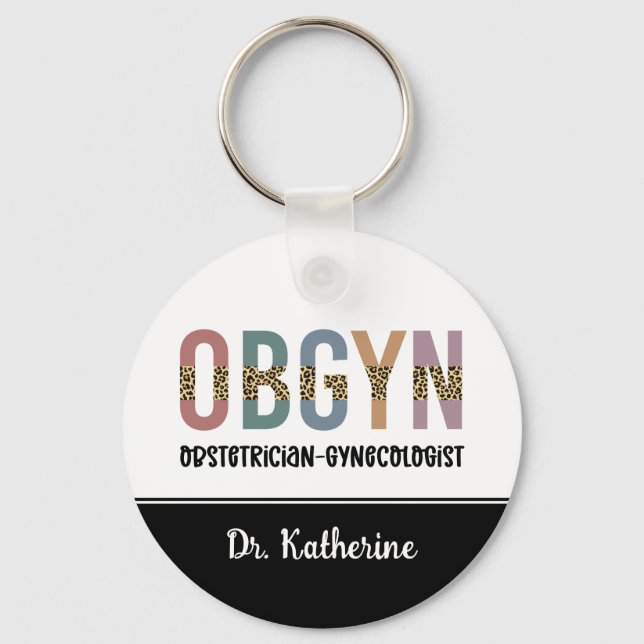 Personalised OBGYN Obstetrician Gynaecologist Key Ring (Front)