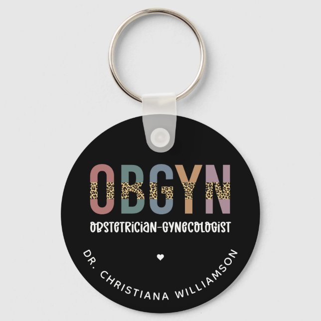 Personalised OBGYN Obstetrician Gynaecologist Key Ring (Front)
