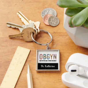 Personalised OBGYN Obstetrician Gynaecologist Key Ring