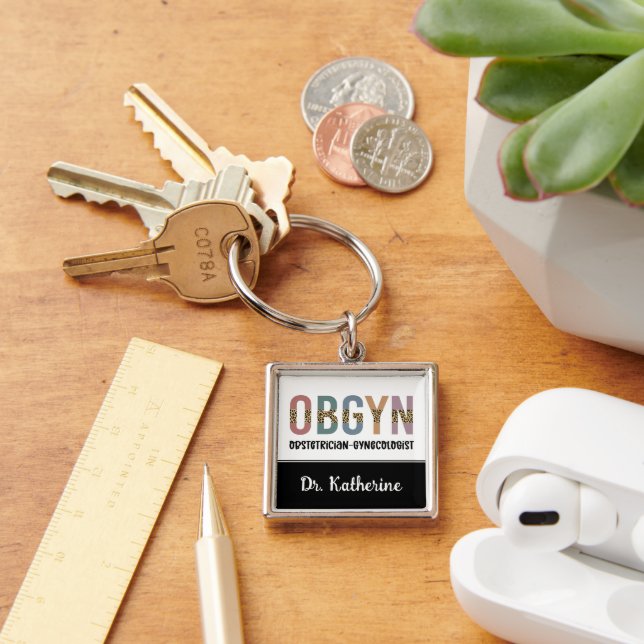Personalised OBGYN Obstetrician Gynaecologist Key Ring (Desk)