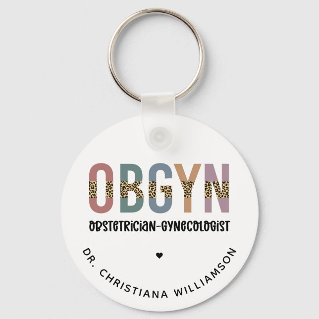 Personalised OBGYN Obstetrician Gynaecologist Key Ring (Front)