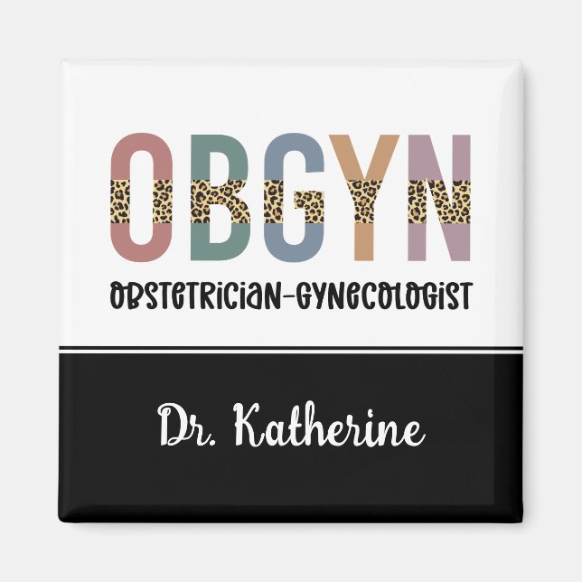 Personalised OBGYN Obstetrician Gynaecologist Magnet (Front)
