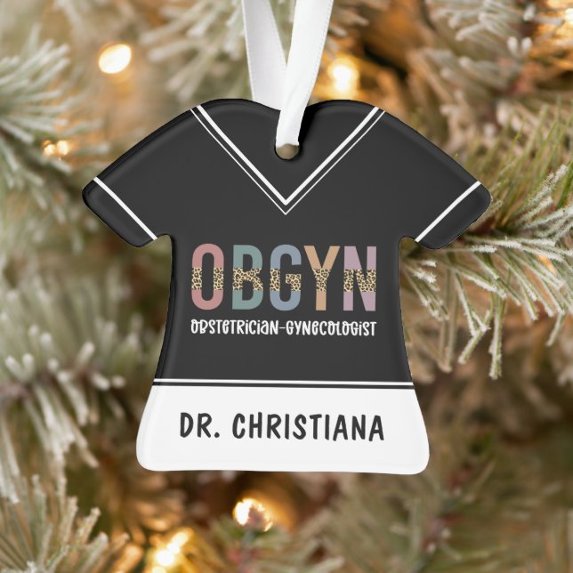 Personalised OBGYN Obstetrician Gynaecologist Ornament (Tree)