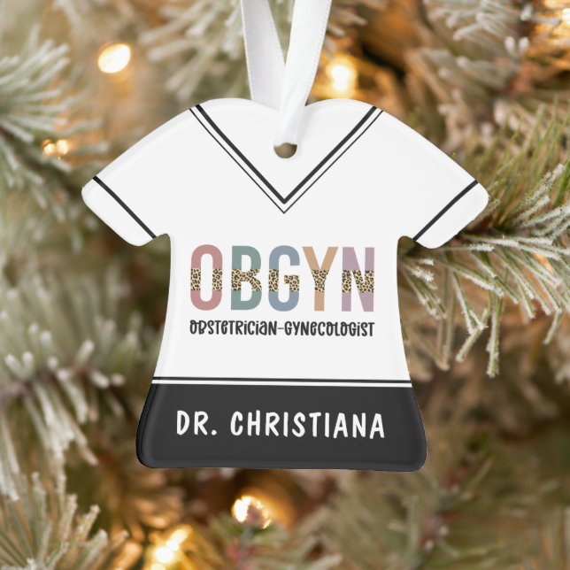 Personalised OBGYN Obstetrician Gynaecologist Ornament (Tree)