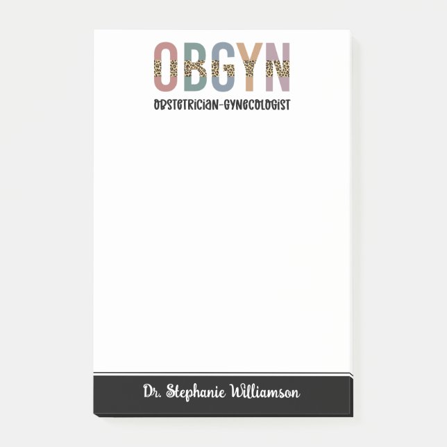 Personalised OBGYN Obstetrician Gynaecologist Post-it Notes (Front)