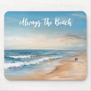 Personalised Ocean Beach Vacation Scene Mouse Mat