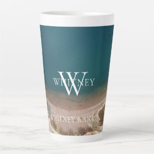 Personalised Ocean Beach View Latte Mug