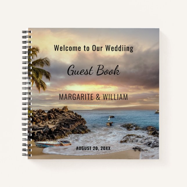Personalised Ocean Beachfront Guest Book (Front)