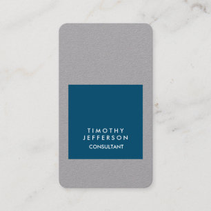 Personalised Ocean Blue Grey Elegant Modern Business Card