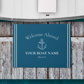 Personalised Ocean Blue Nautical Doormat 🌊⚓