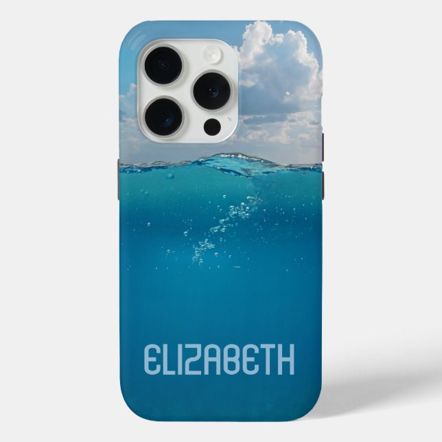 Personalised Ocean Photo iPhone 15 Pro Case (Back)