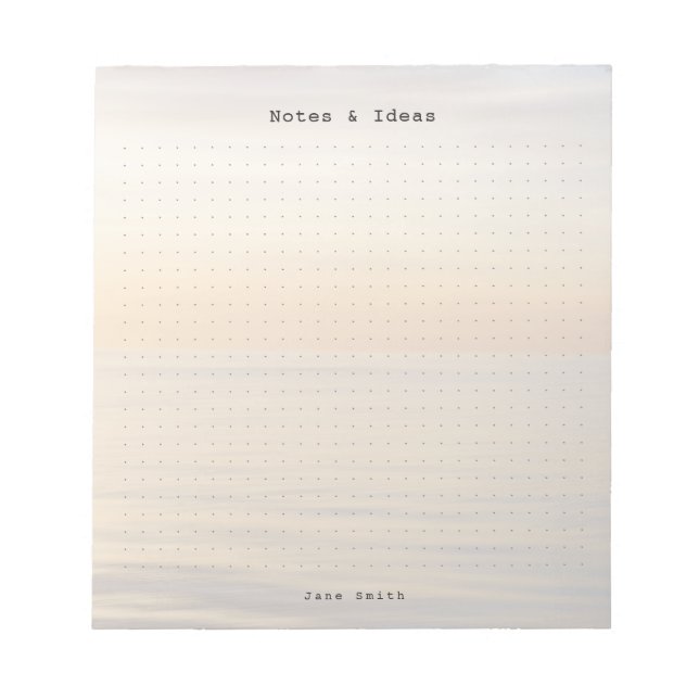 Personalised ocean sunset aesthetic dot Grid Notepad (Front)