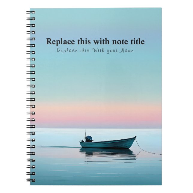 Personalised Ocean Sunset Notebook (Front)