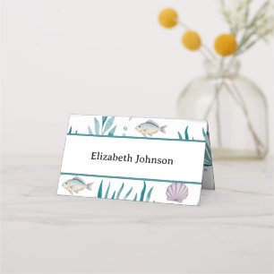 Personalised Ocean Theme Nautical Birthday Party Place Card
