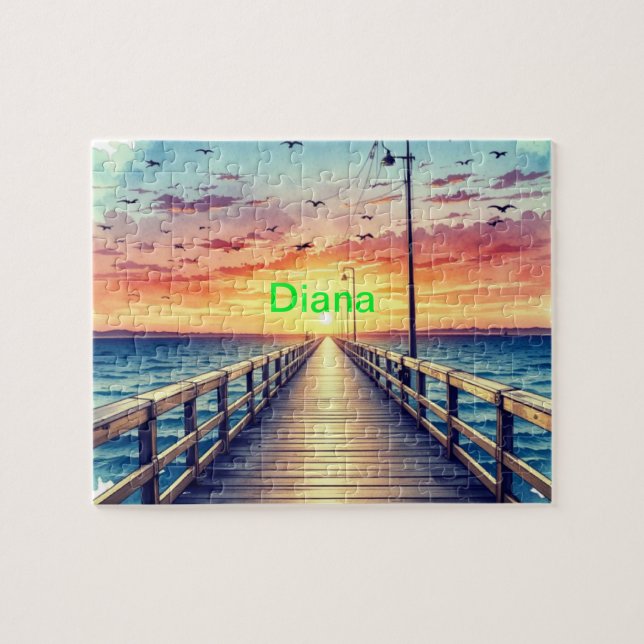 Personalised Ocean view Jigsaw Puzzle (Horizontal)