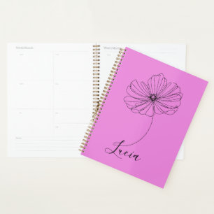 Personalised October Cosmos Birth Flower Gift Planner