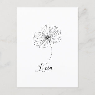 Personalised October Cosmos Birth Flower Gift  Postcard